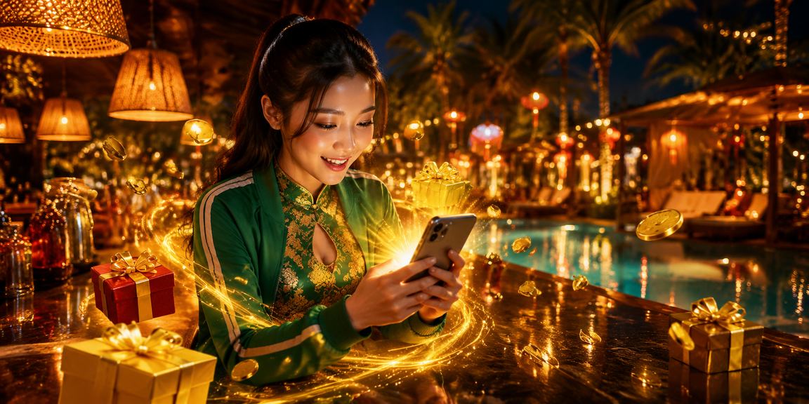Người dùng trải nghiệm casino trực tuyến trên điện thoại tại bãi biển Mũi Né với trang phục áo dài