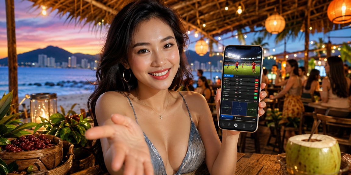 Nha Trang buổi tối – người dùng theo dõi cá cược thể thao qua điện thoại